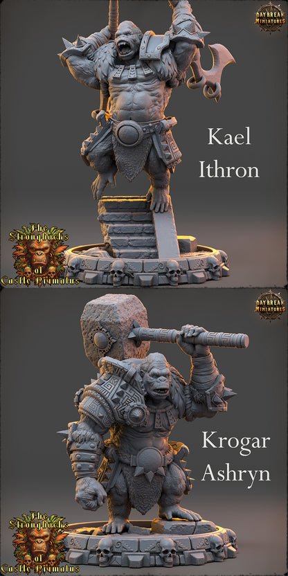 Ape Folk - The Strongbacks of Castle Primatus | Tabletop or Display Scale | D&D Mini | Daybreak Miniatures
