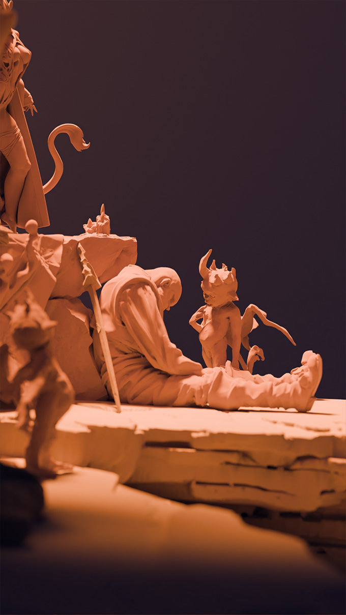 The Infernal Summoning Diorama | Resin Garage Kit Pin Up Figure Statue | Blackthorn Miniatures