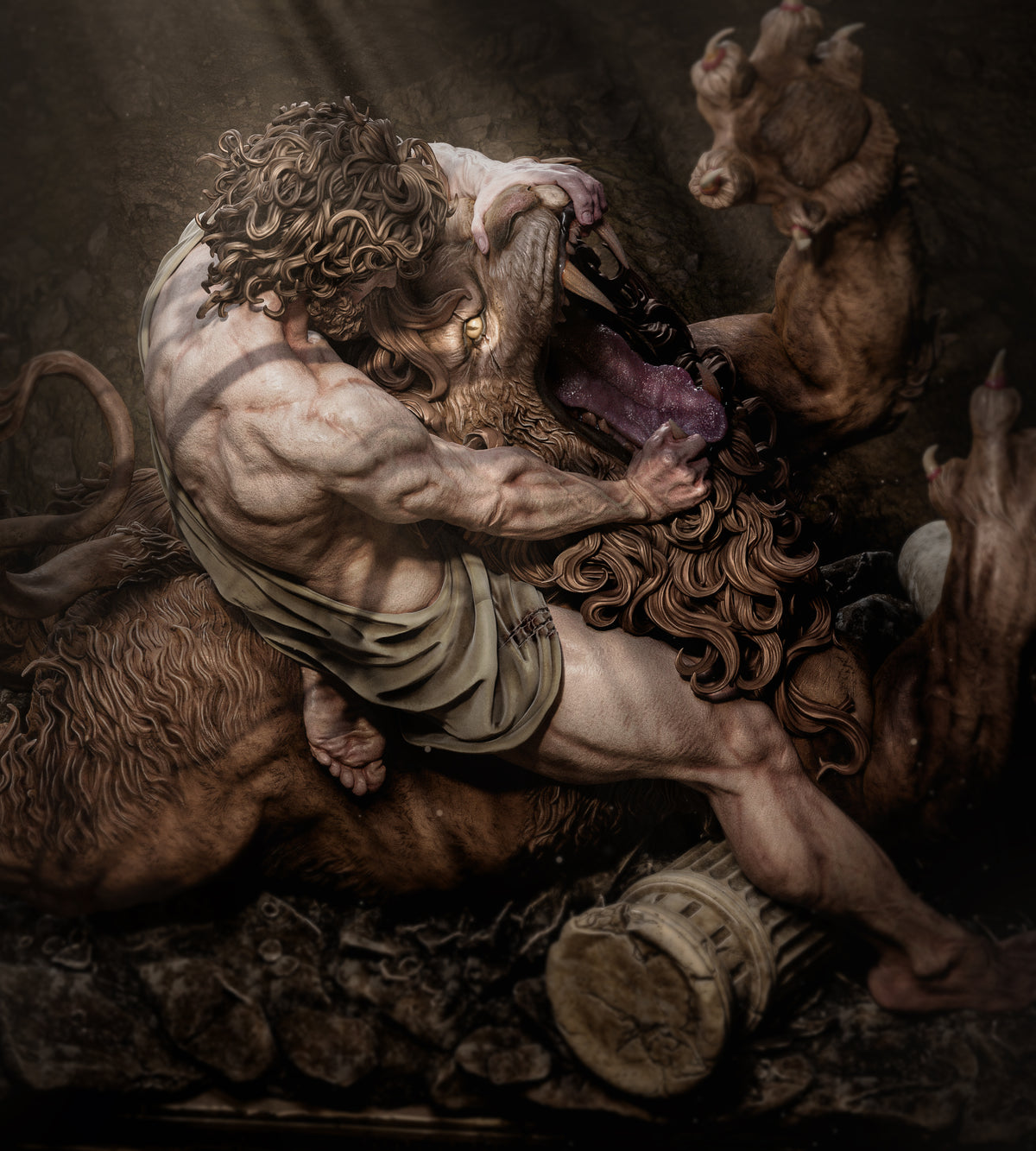1:12 Samson Vs The Lion | 3D Print Resin Garage Kit Figure | CA 3D Studios