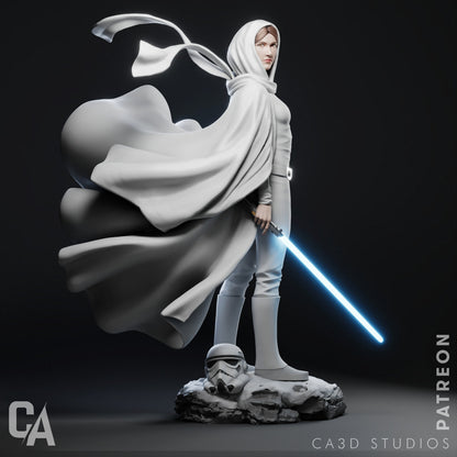 1:12 White Robed Rebel Leader | 3D Printed Resin Garage Kit Figure | CA 3D Studios