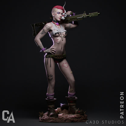 1:12 Chaotic Punk Rebel | 3D Printed Resin Garage Kit Figure | CA 3D Studios