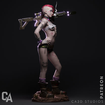 1:12 Chaotic Punk Rebel | 3D Printed Resin Garage Kit Figure | CA 3D Studios