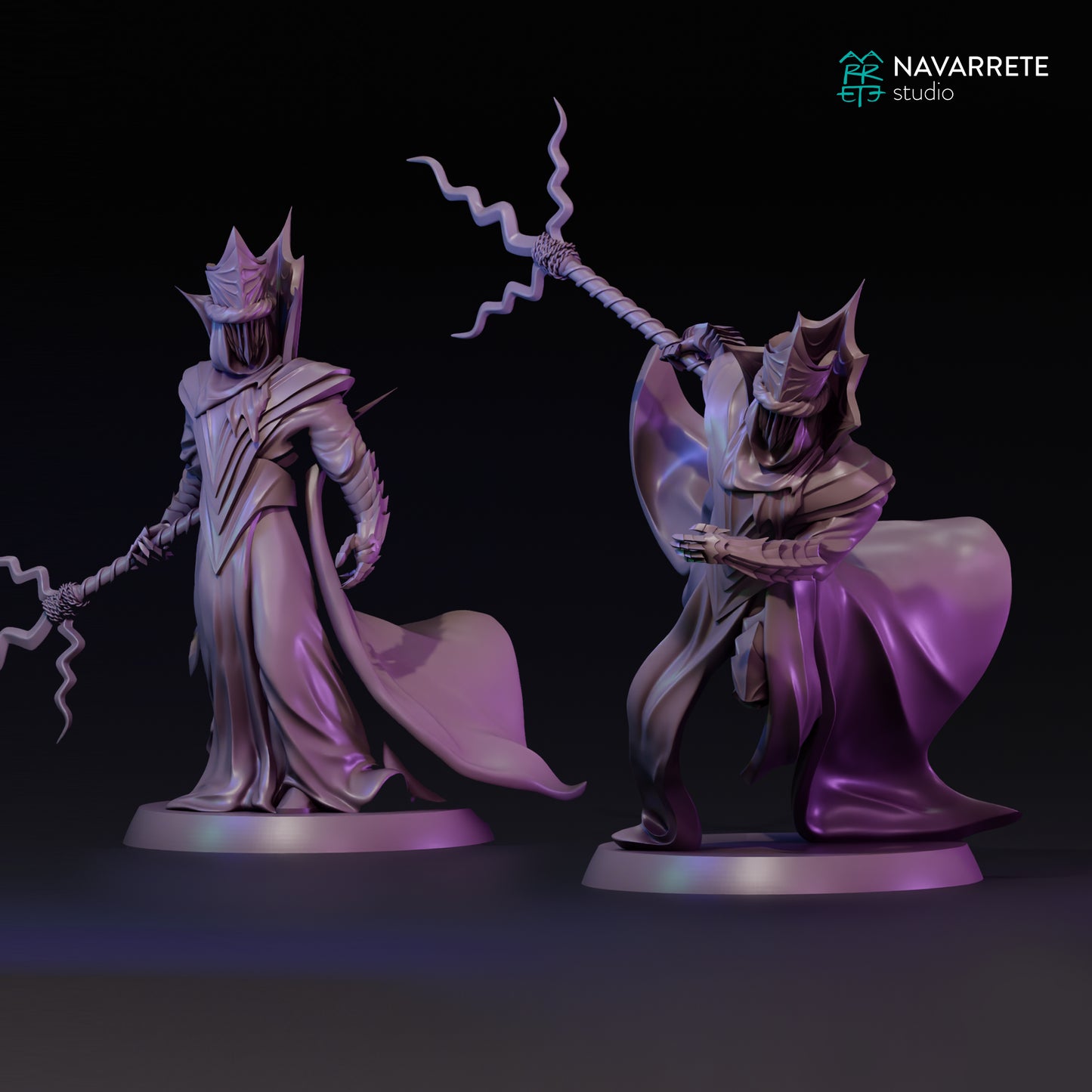 Detailed image of the Treacherous Spectre tabletop gaming miniature by Tattles Told 3D, featuring intricate sculpting and ghostly details.