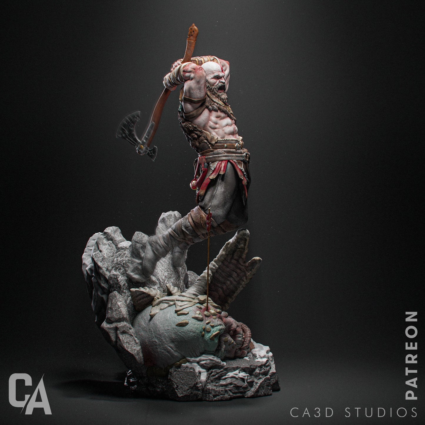 1:12 War God | 3D Printed Resin Garage Kit Figure | CA 3D Studios