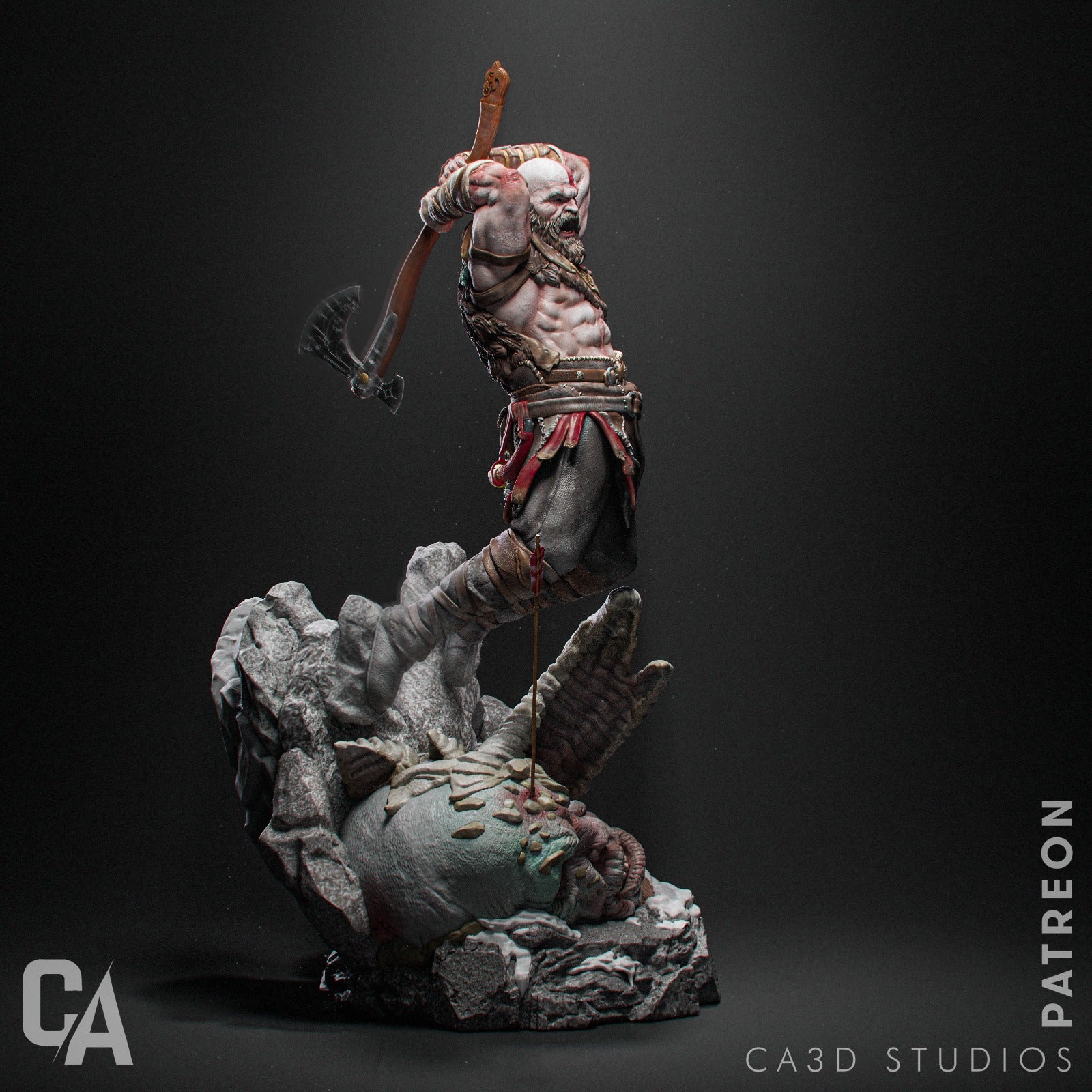 1:12 War God | 3D Printed Resin Garage Kit Figure | CA 3D Studios