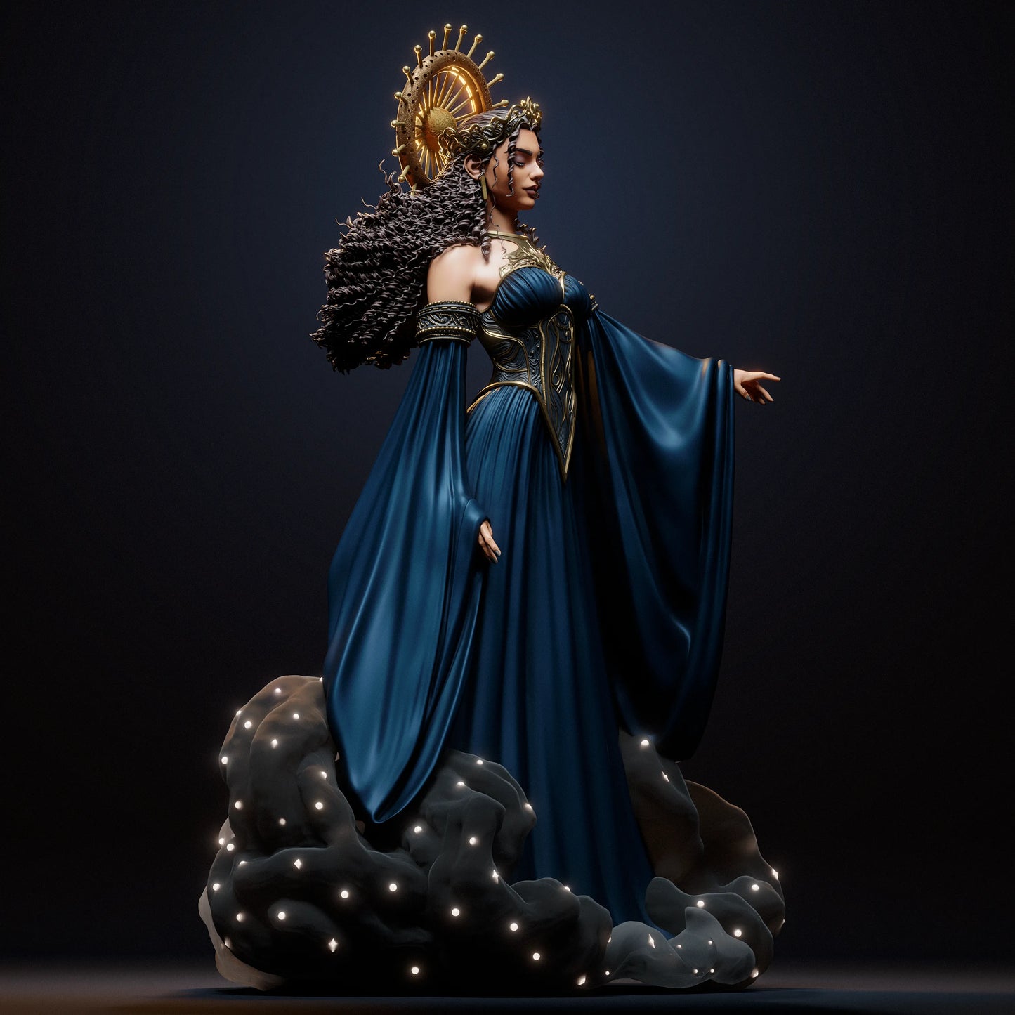 1:12 Nyx, Greek Goddess of Night | 3D Printed Resin Garage Kit Figure | CA 3D Studios