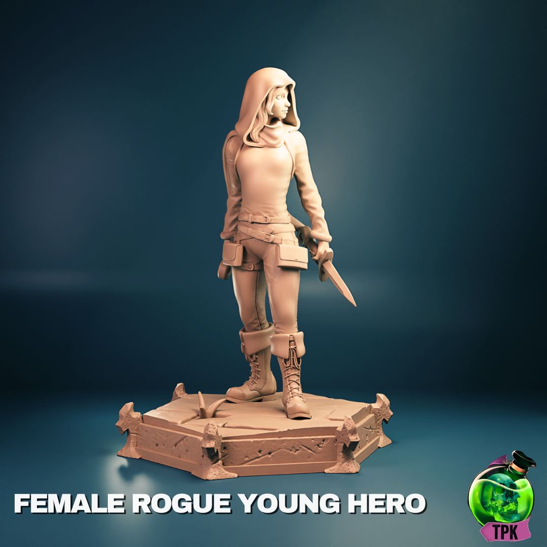 Female Young Rogue | Tabletop Gaming Mini or Display Figure | TPKLab
