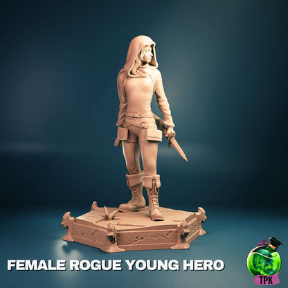 Female Young Rogue | Tabletop Gaming Mini or Display Figure | TPKLab
