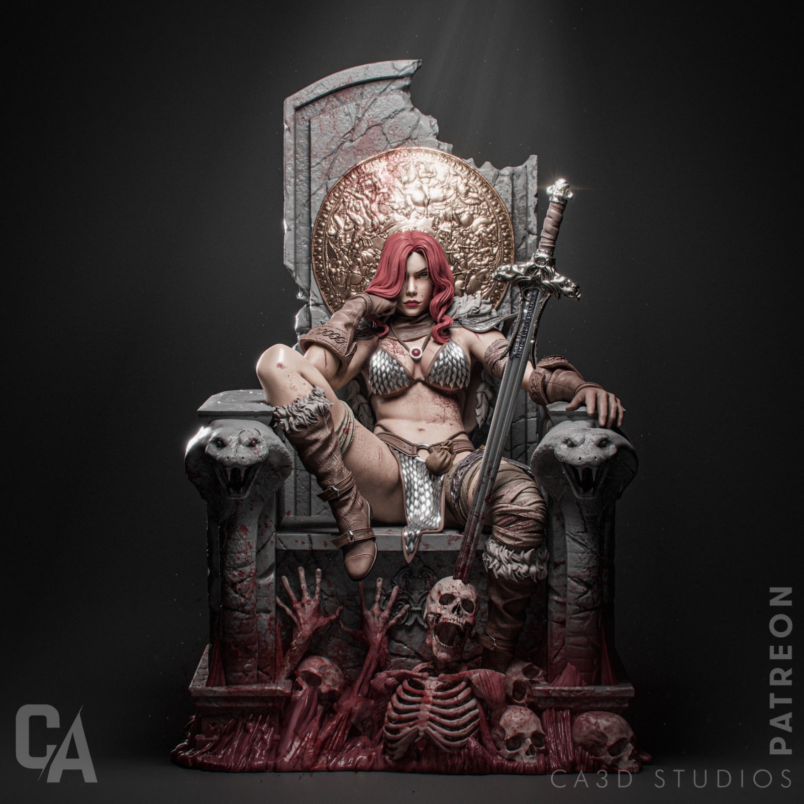 1:12 Barbarian Warlord | 3D Printed Resin Garage Kit Figure | CA 3D Studios