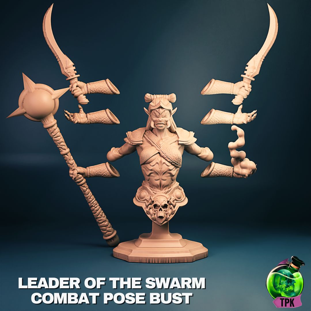 Leader of the Swarm Combat | Tabletop Gaming Mini or Bust Figure | TPKLab