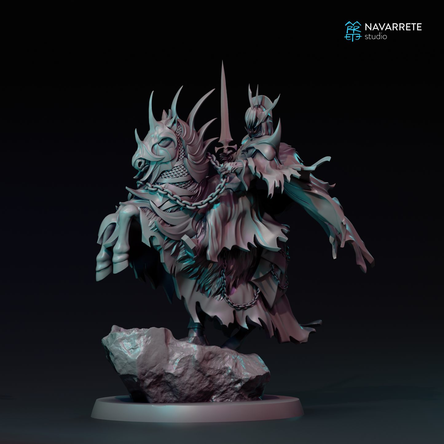 Black Herald tabletop gaming miniature by Tattles Told 3D, featuring detailed sculpt of a dark fantasy character.