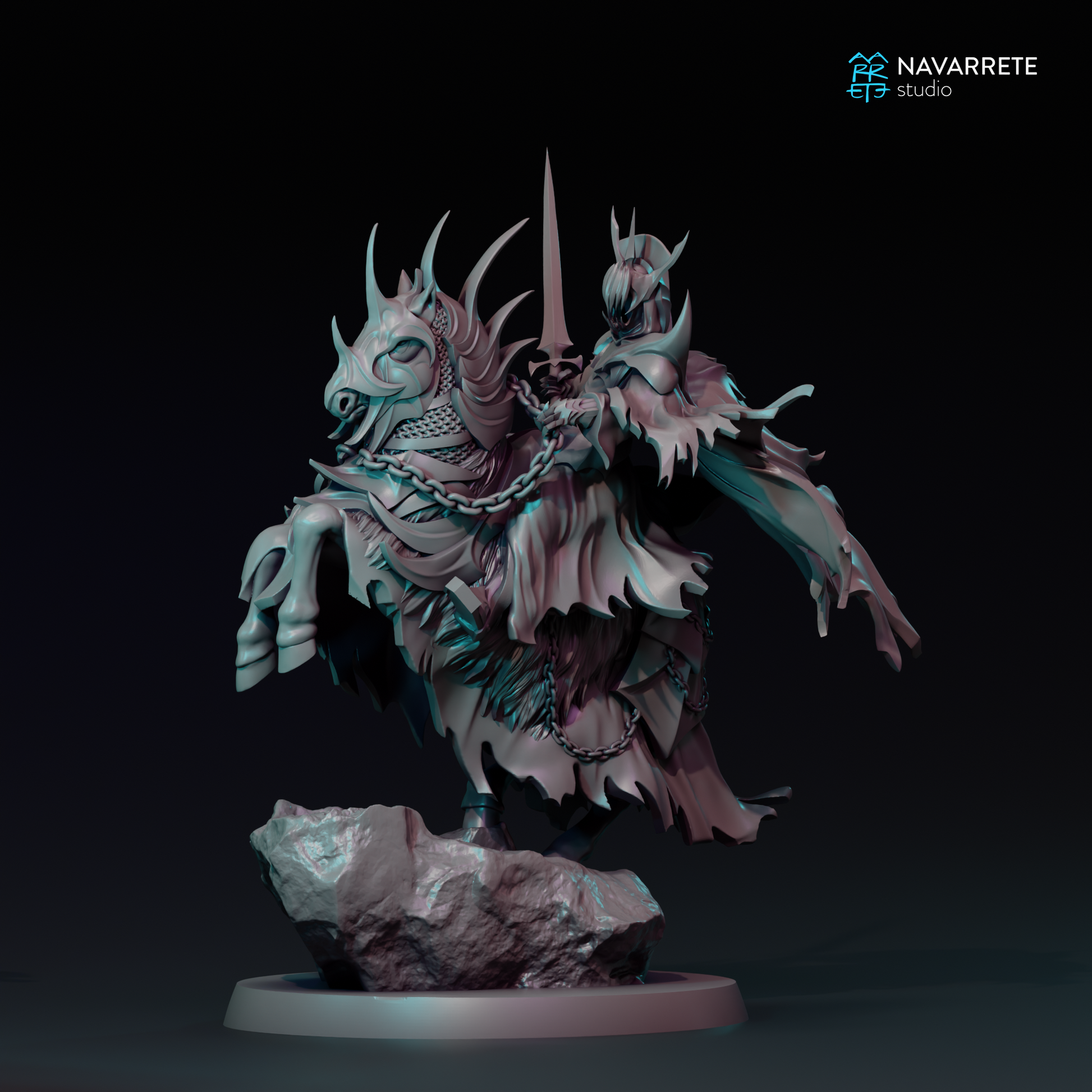 Black Herald tabletop gaming miniature by Tattles Told 3D, featuring detailed sculpt of a dark fantasy character.
