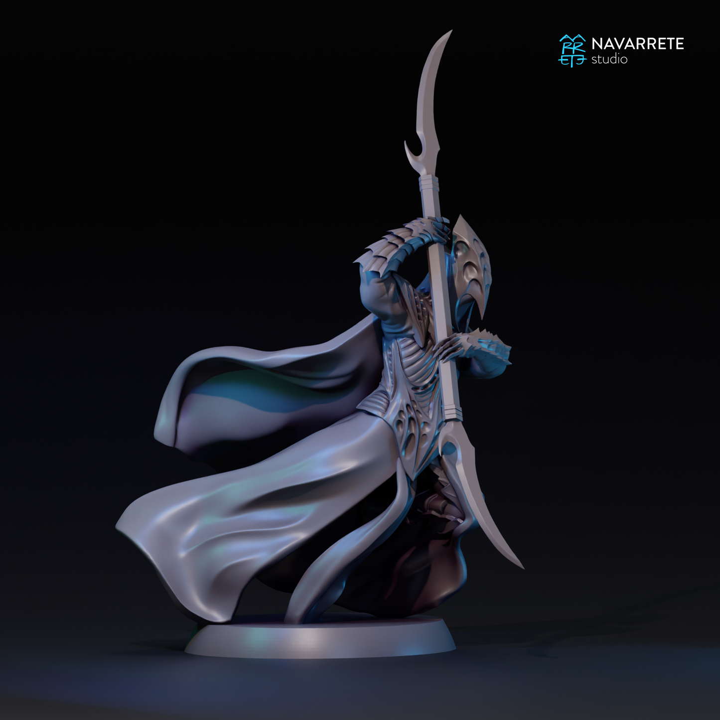 Detailed image of The Knight of the Seas tabletop gaming miniature by Tattles Told 3D, featuring a knight in armor with a sword and shield.