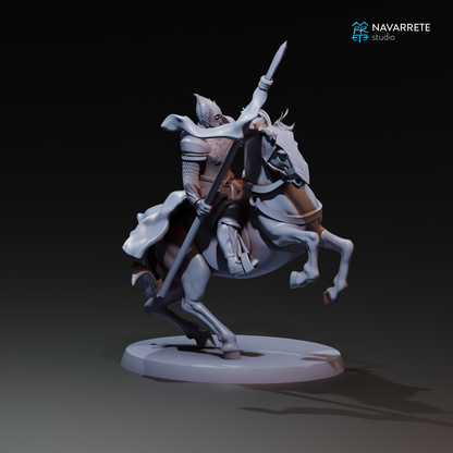 Navarrete Studio Tattles Told 3D King's Army Cavalry miniature for tabletop gaming, detailed 3D-printed military figurine.