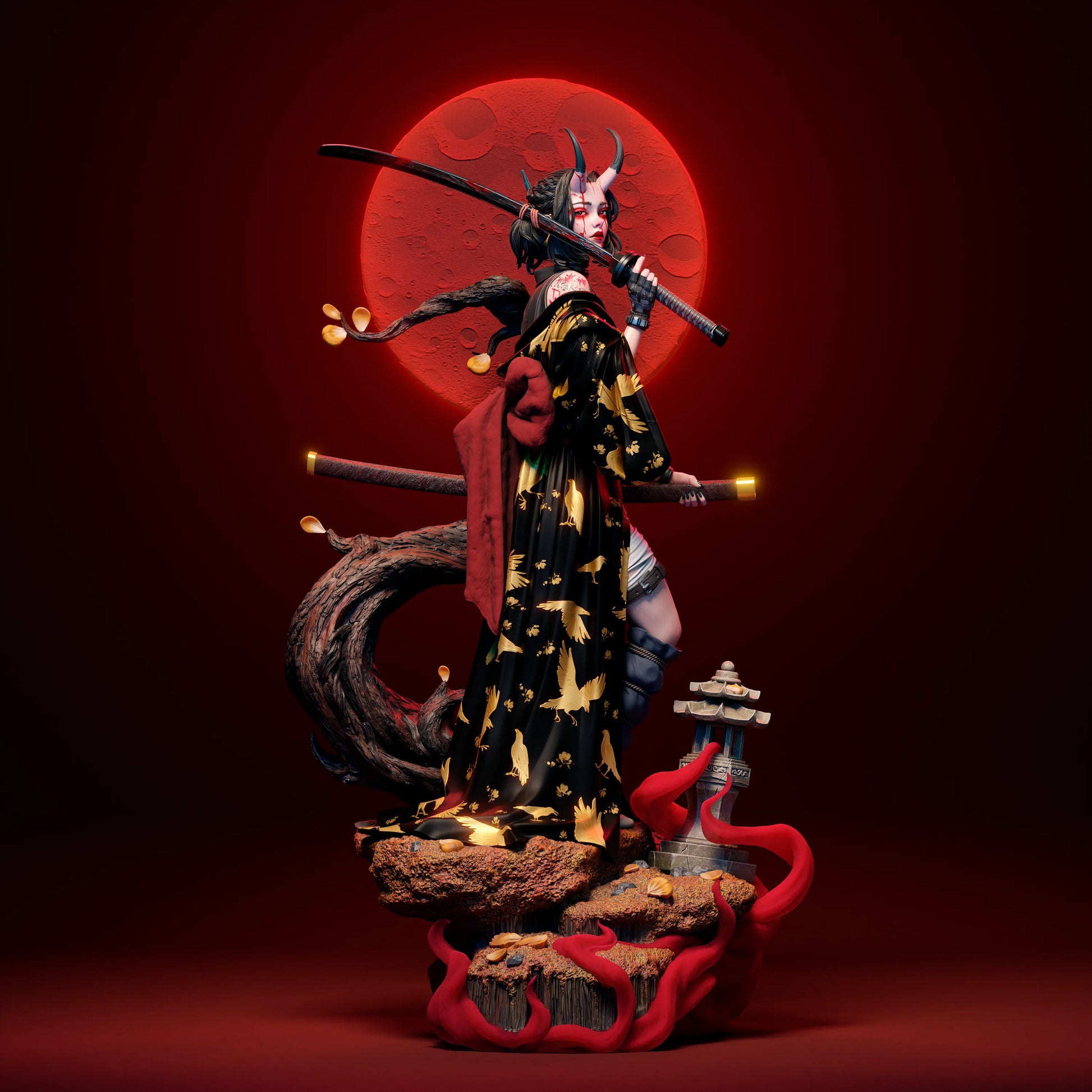 1:12 Oni Blood Moon | 3D Printed Resin Garage Kit Figure | CA 3D Studios