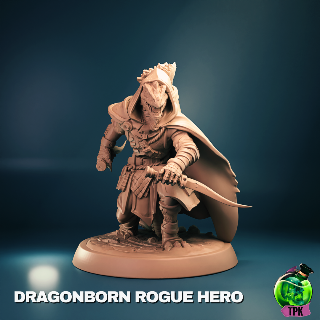 Dragonborn Rogue | Tabletop Gaming Mini or Display Figure | TPKLab
