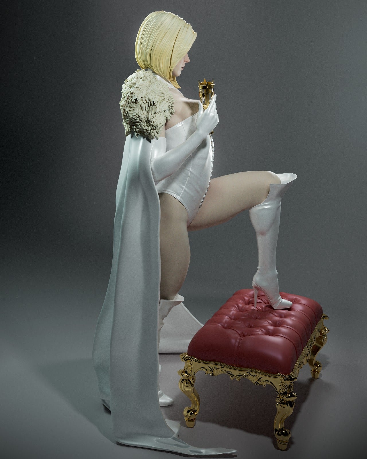 1:12 White Queen | 3D Printed Resin Garage Kit Figure | CA 3D Studios