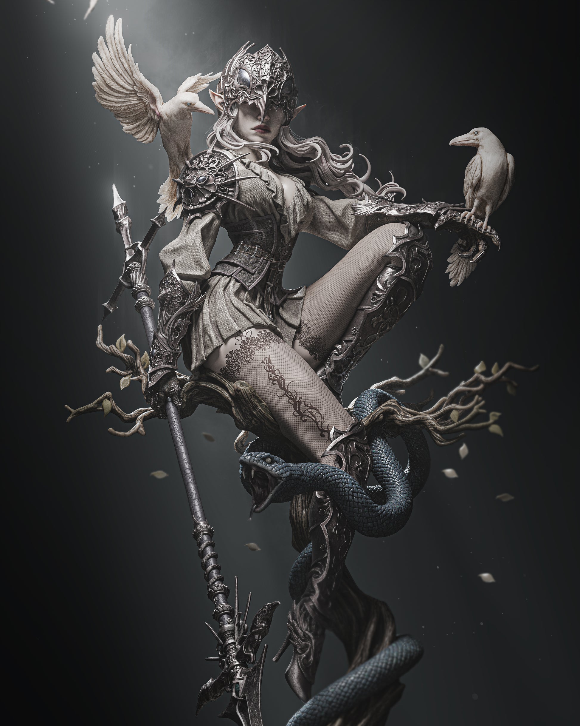 1:12 Lenora Queen of Crows | 3D Printed Resin Garage Kit Figure | CA 3D Studios