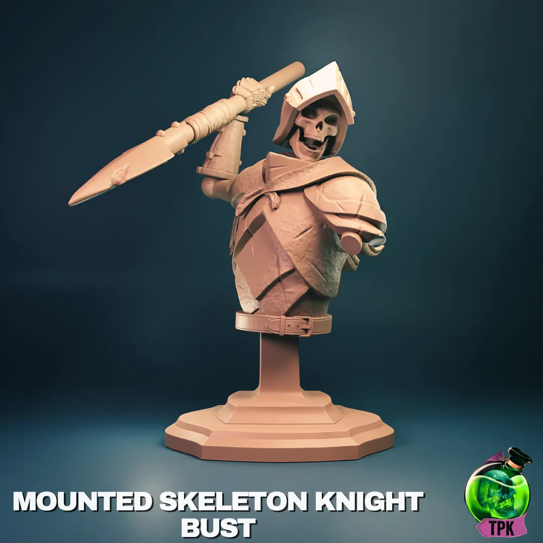 Detailed Skeleton Knight miniature from Tattles Told 3D, suitable for tabletop gaming or display, featuring intricate skeletal armor.