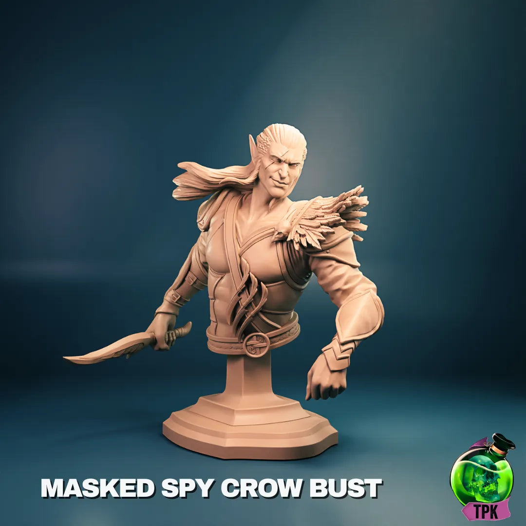 Tattles Told 3D Crow Thief Spy miniature for tabletop gaming, detailed display figure by TPKLab with intricate design and craftsmanship.