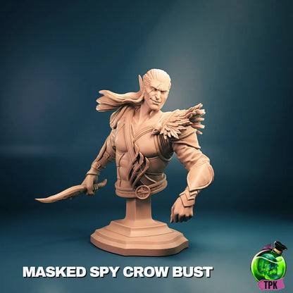 Tattles Told 3D Crow Thief Spy miniature for tabletop gaming, detailed display figure by TPKLab with intricate design and craftsmanship.