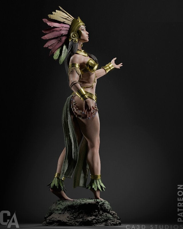 1:12 Aztec Goddess | Resin Garage Kit Figure Mythology | CA 3D Studios