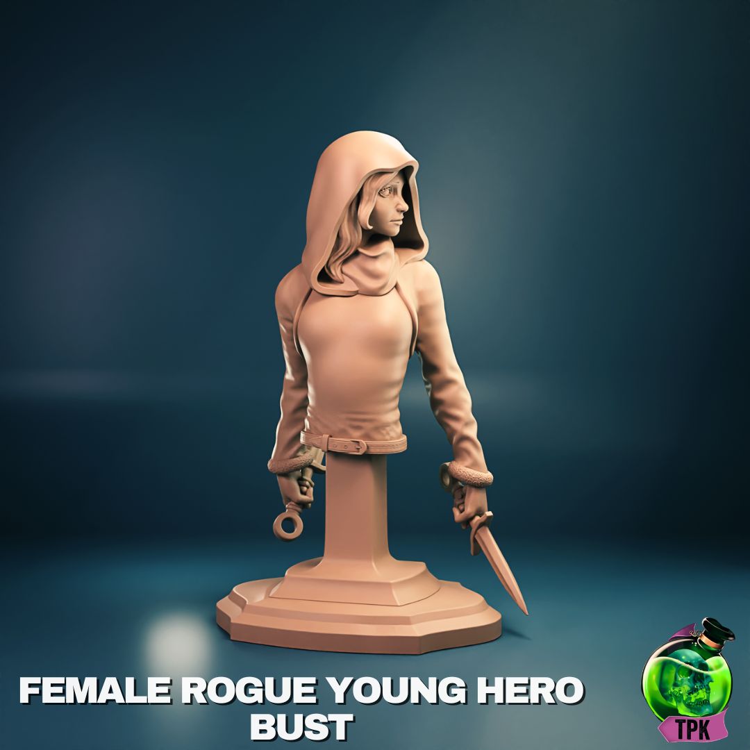 Female Young Rogue | Tabletop Gaming Mini or Display Figure | TPKLab