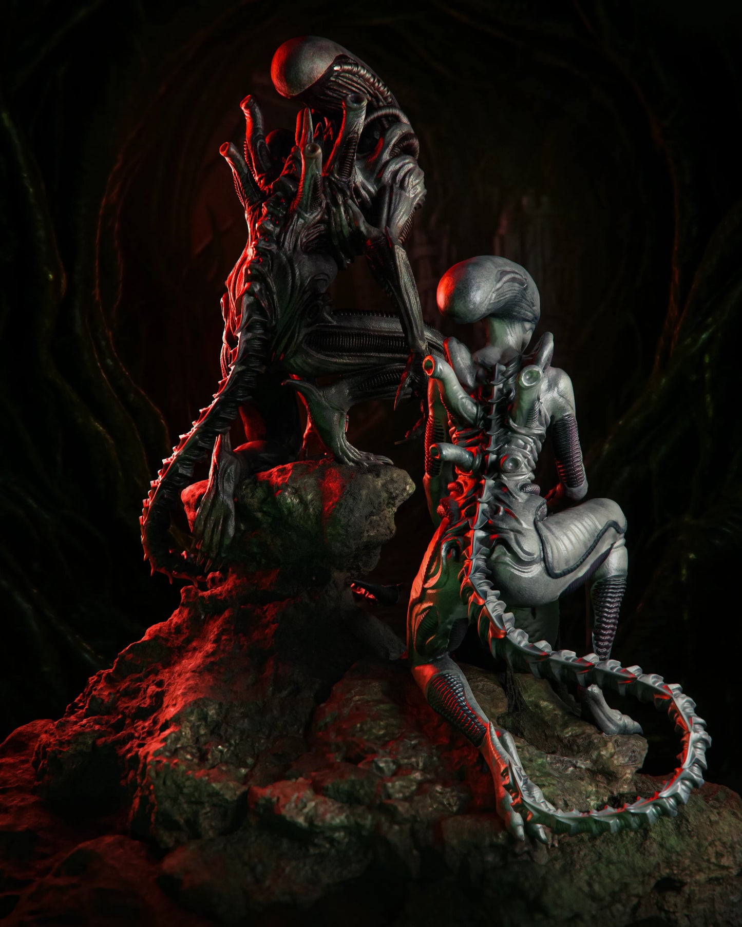 1:12 Alien Queen And Guard | 3D Printed Resin Garage Kit Figure | CA 3D Studios