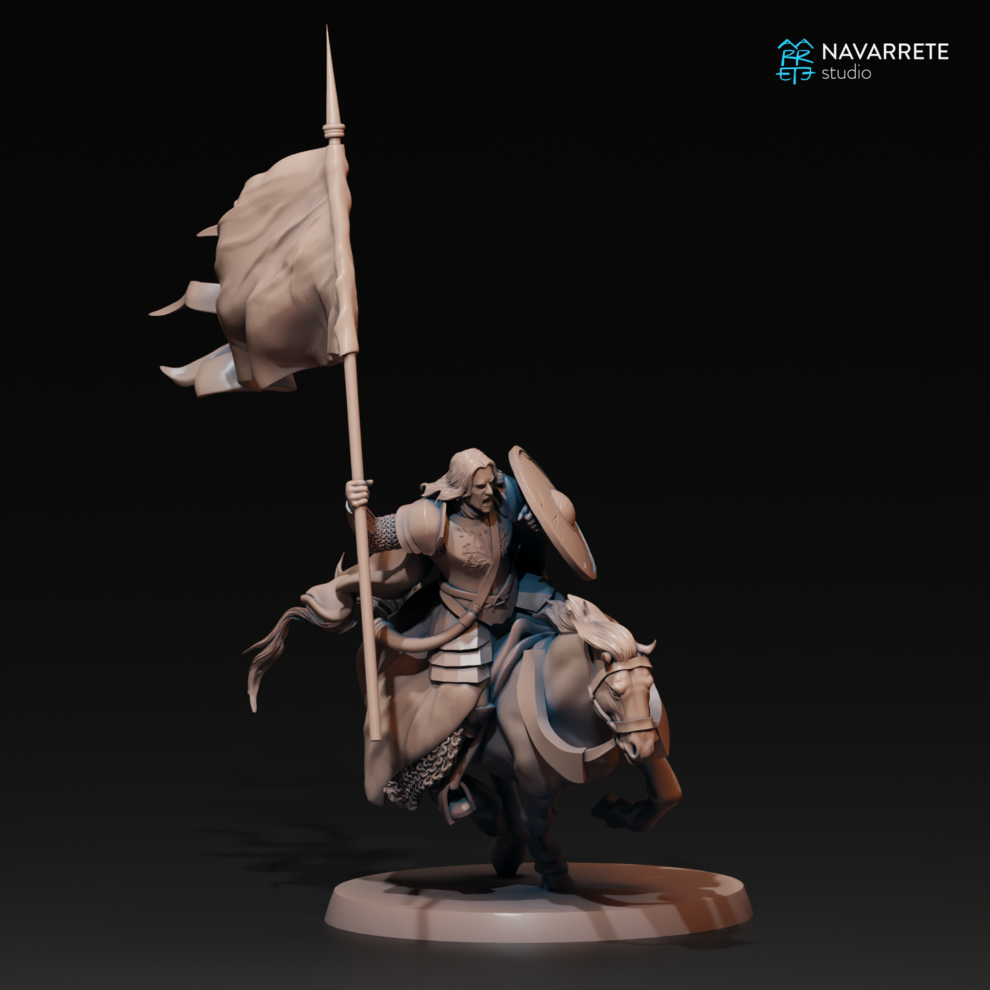 Tattles Told 3D Forendir the Noble tabletop gaming miniature by Navarrete Studio, detailed miniature figure on a base.