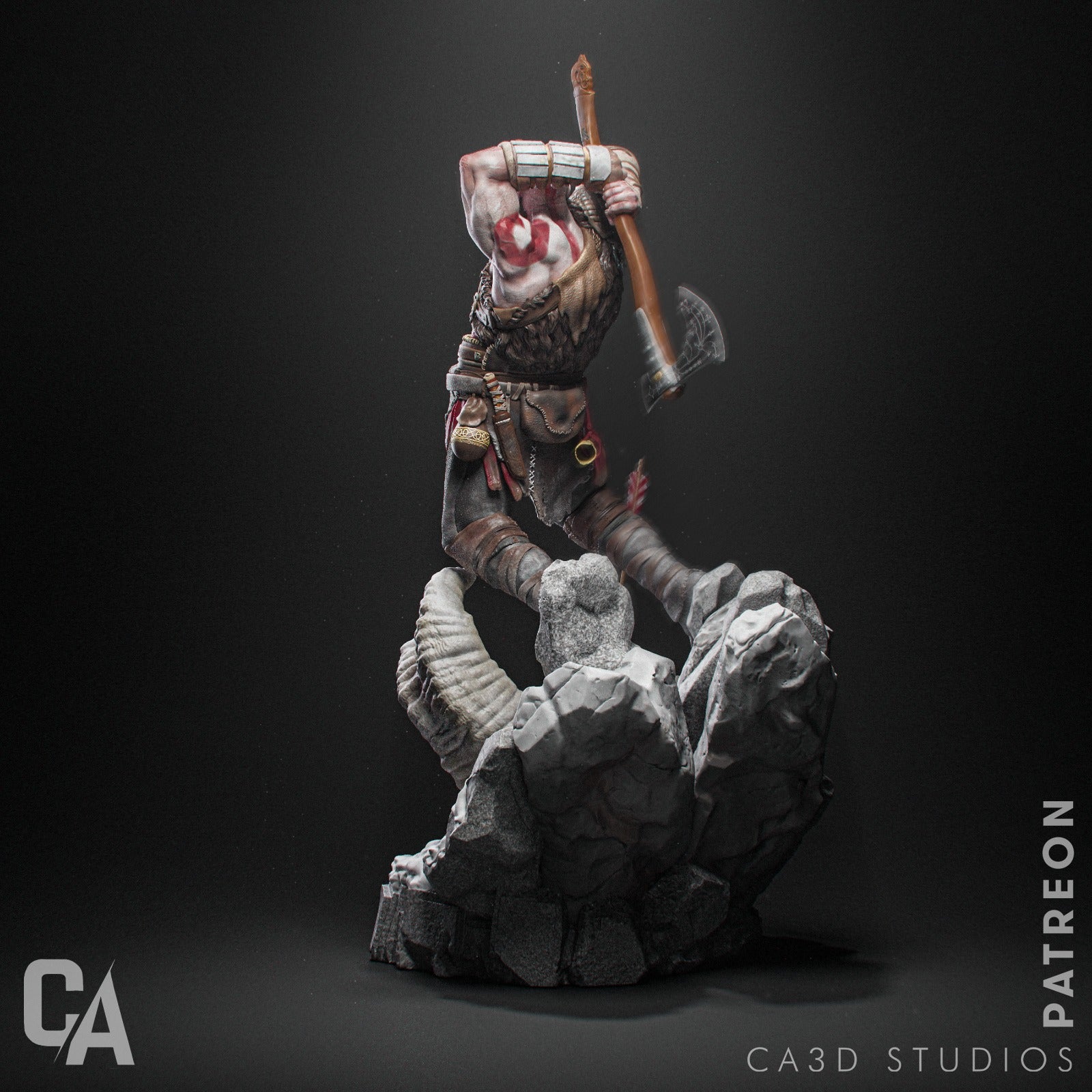 1:12 War God | 3D Printed Resin Garage Kit Figure | CA 3D Studios