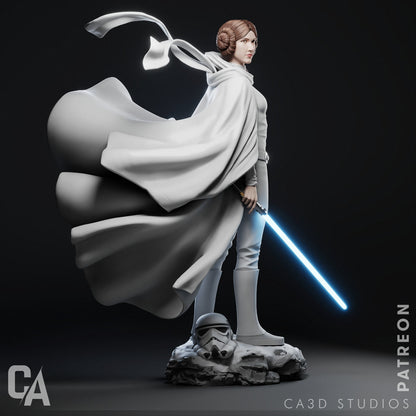 1:12 White Robed Rebel Leader | 3D Printed Resin Garage Kit Figure | CA 3D Studios