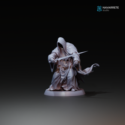 Detailed image of The Corrupted tabletop gaming miniature by Tattles Told 3D, featuring a dark, intricately designed character pose.