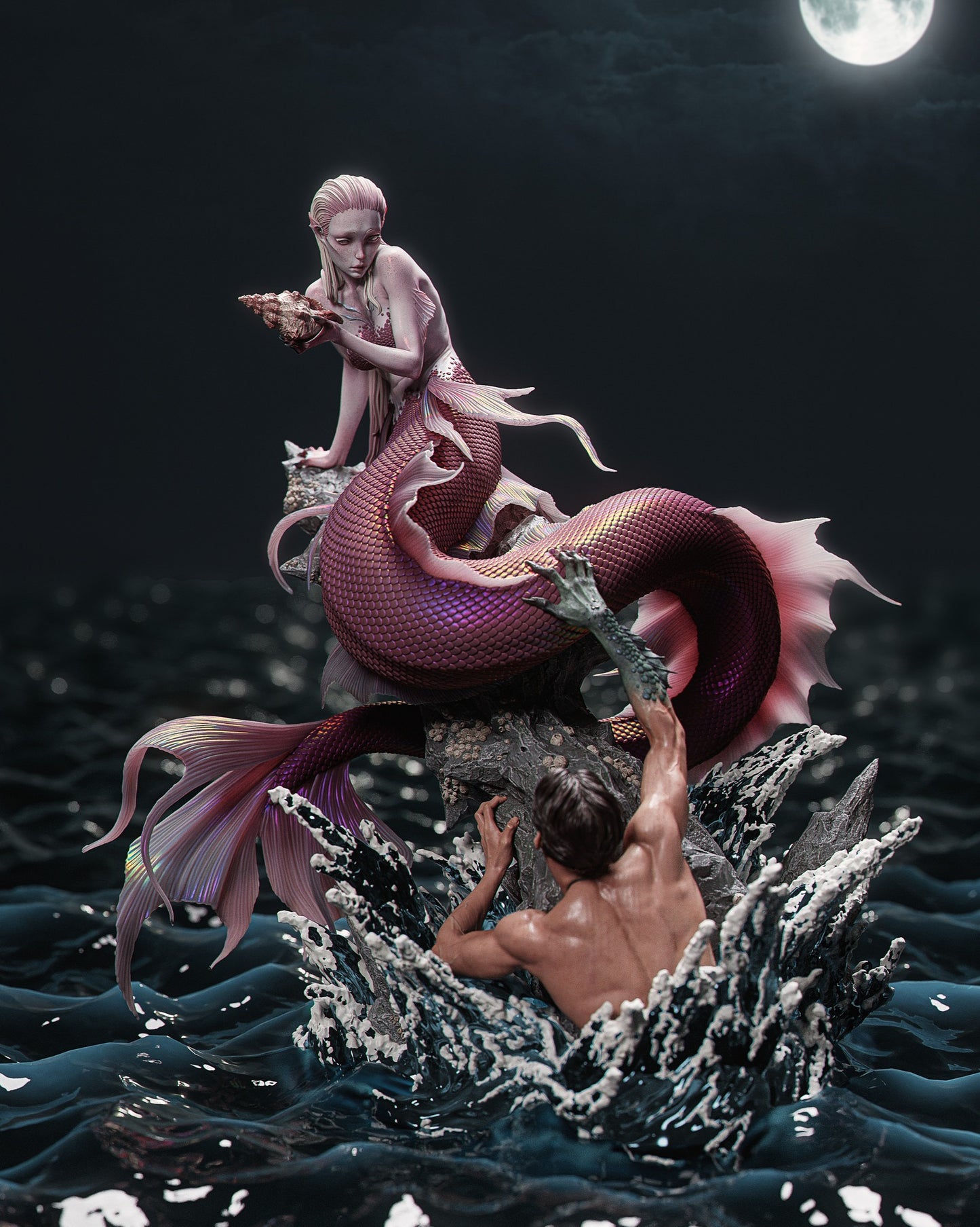1:12 Mermaid | 3D Printed Resin Garage Kit Figure | CA 3D Studios