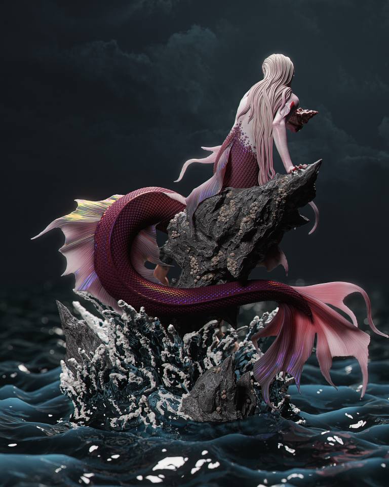 1:12 Mermaid | 3D Printed Resin Garage Kit Figure | CA 3D Studios