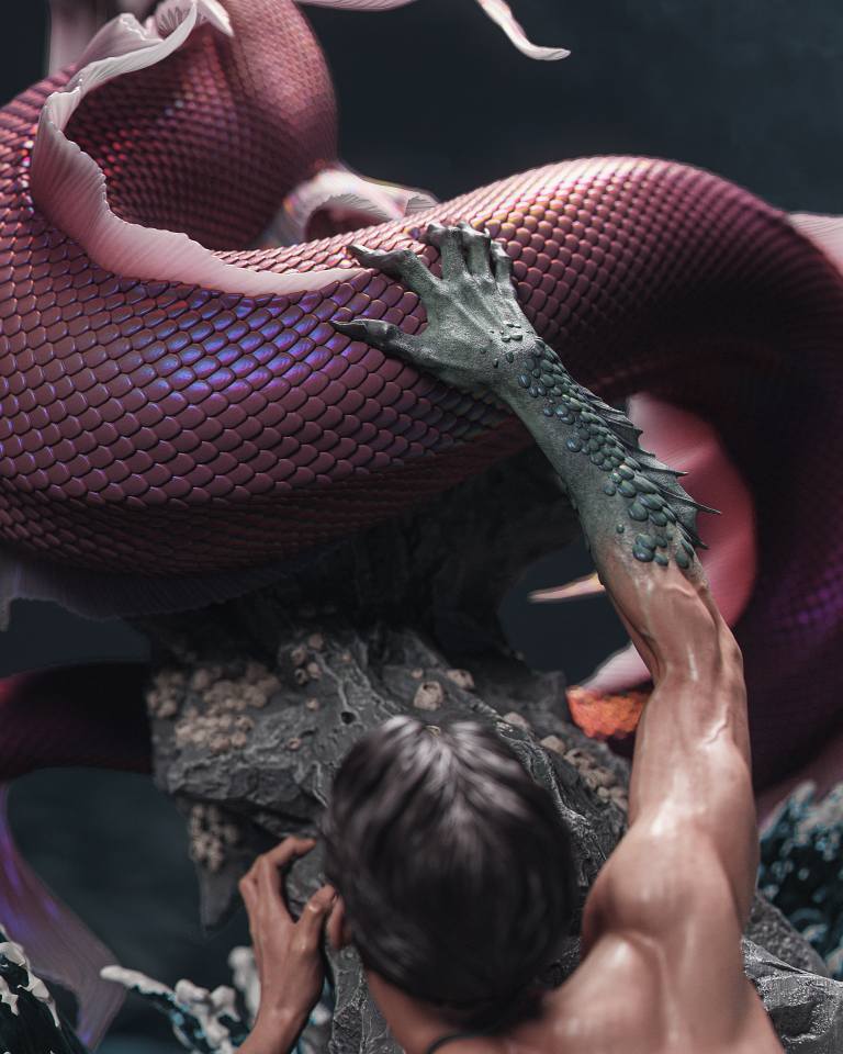 1:12 Mermaid | 3D Printed Resin Garage Kit Figure | CA 3D Studios