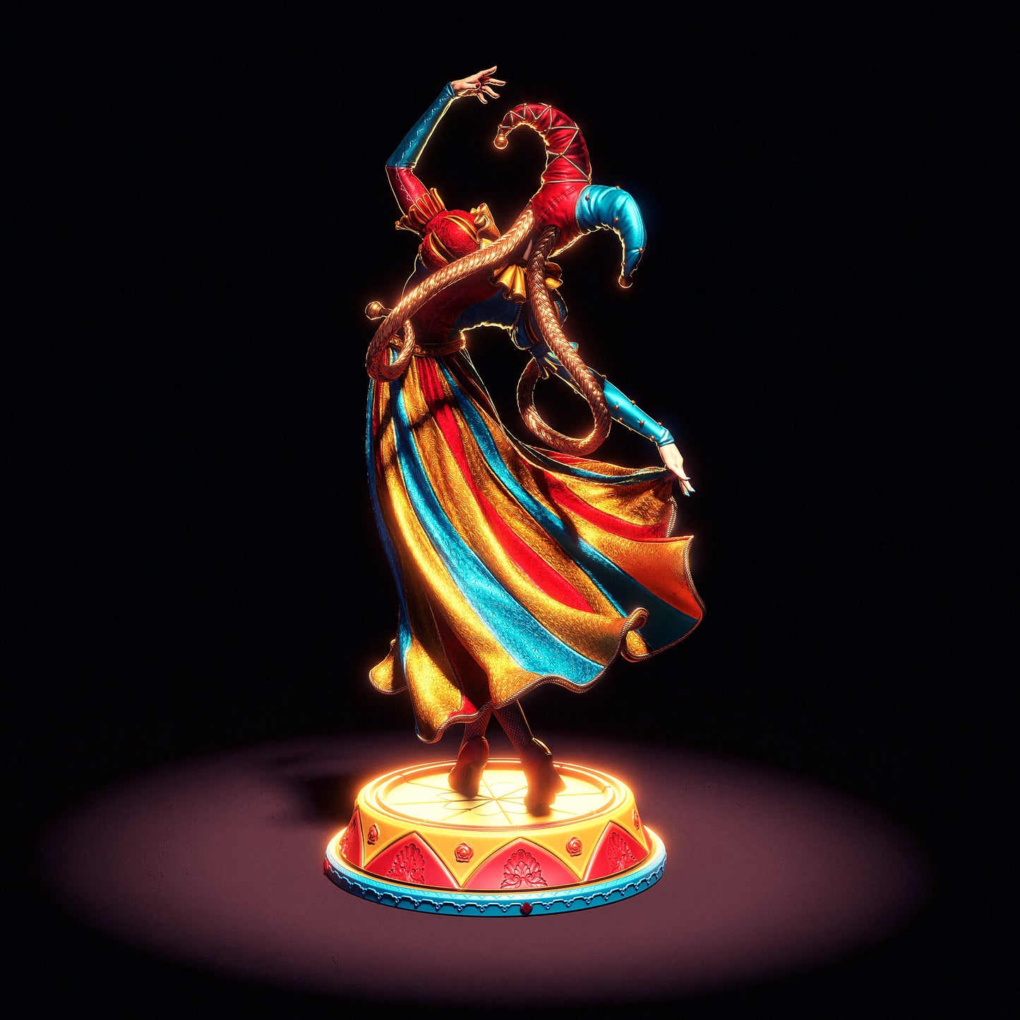 1:12 Colorful Jester | 3D Printed Resin Garage Kit Figure | CA 3D Studios