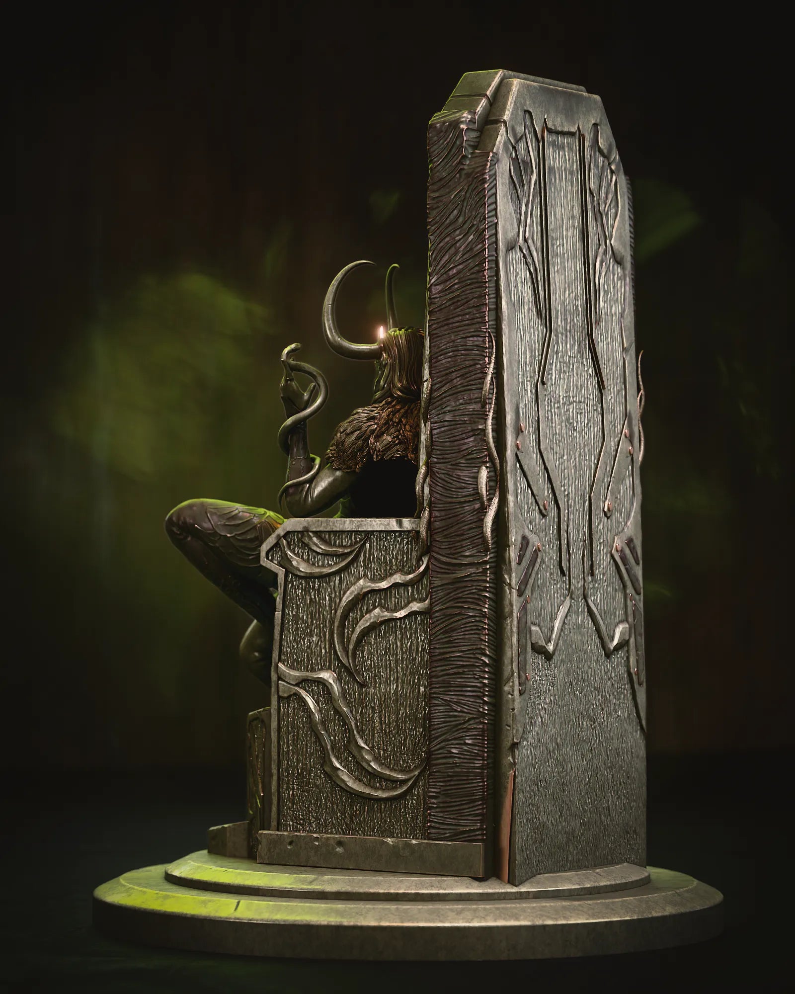 1:12 Horned Trickster on Throne | 3D Printed Resin Garage Kit Figure | CA 3D Studios