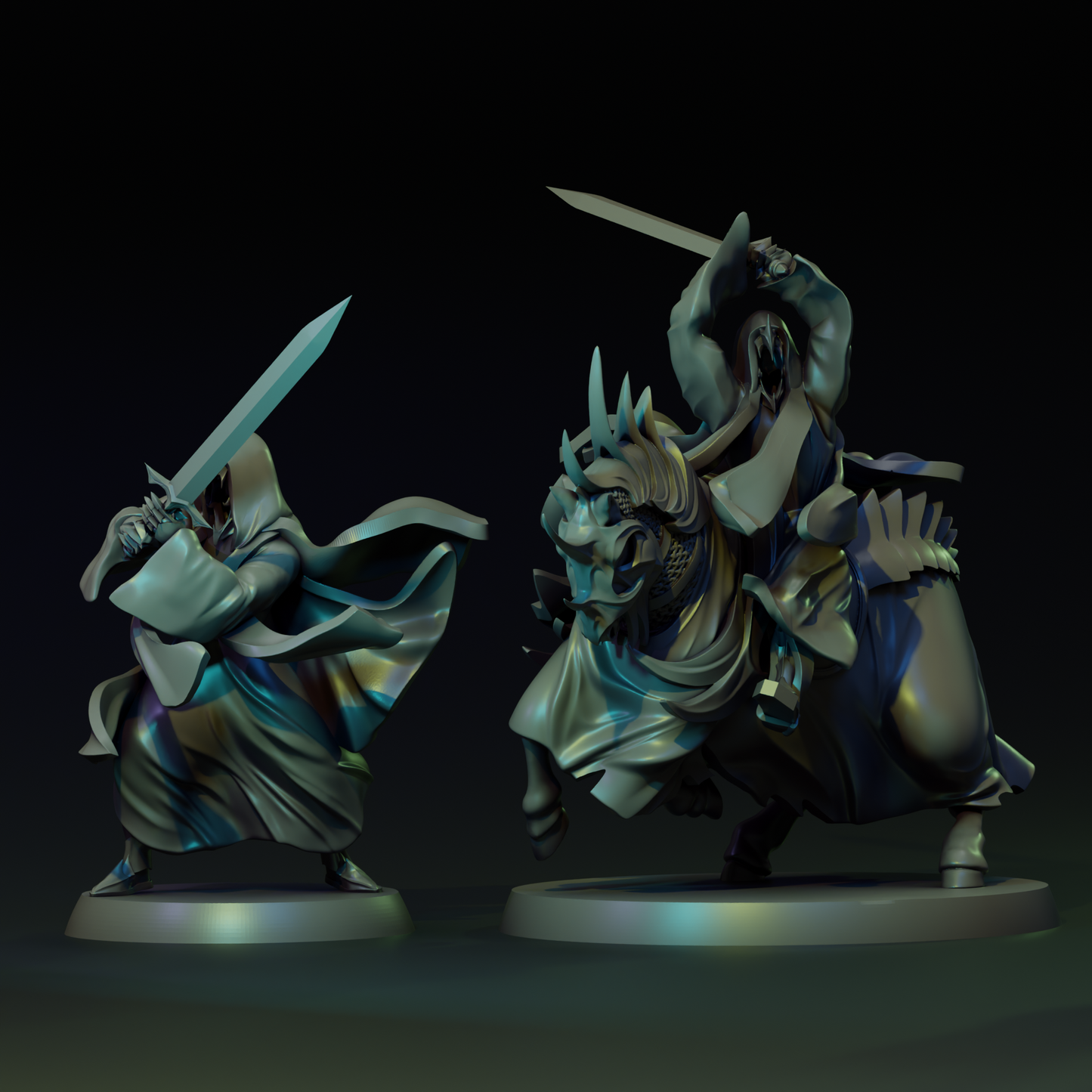 Detailed Tattles Told 3D miniature of Navarrete Studio's The Nightmare for tabletop gaming, showing intricate character design and base.