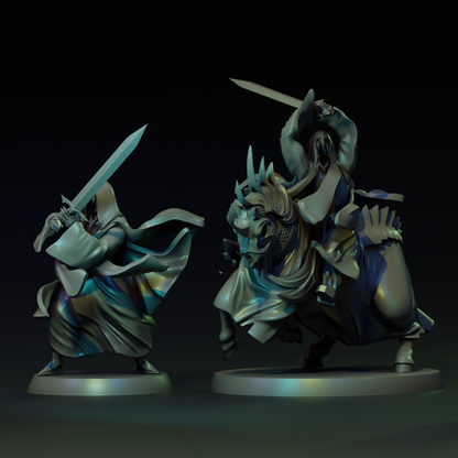 Detailed Tattles Told 3D miniature of Navarrete Studio's The Nightmare for tabletop gaming, showing intricate character design and base.