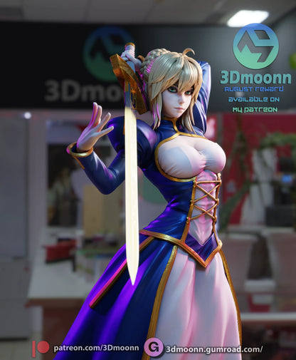 1:12 Fated Saber of the Grand Order | Anime Resin Garage Kit | 3Dmoonn