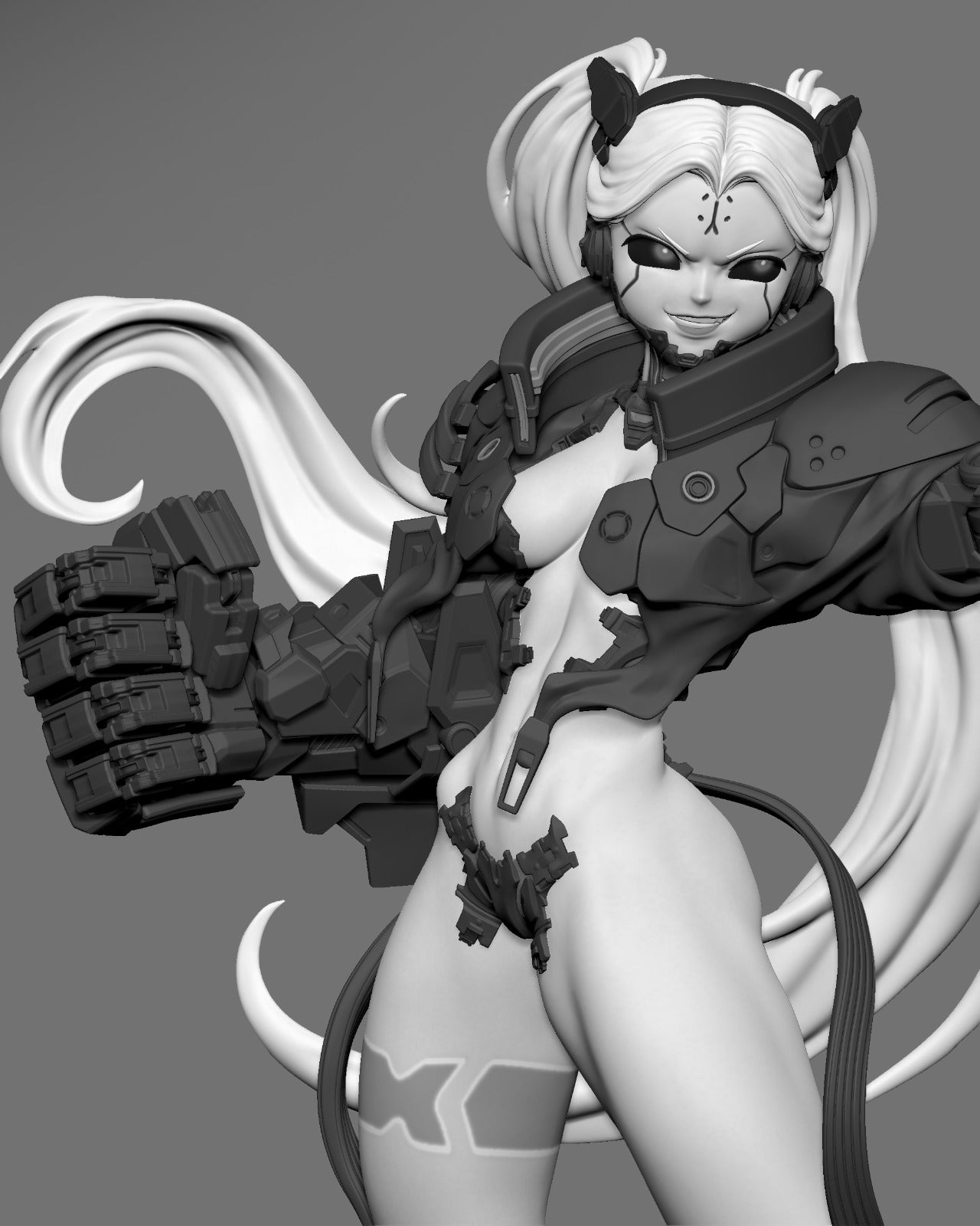 1:12 Cyberpunk Smasher | 3D Printed Resin Garage Kit Figure | CA 3D Studios