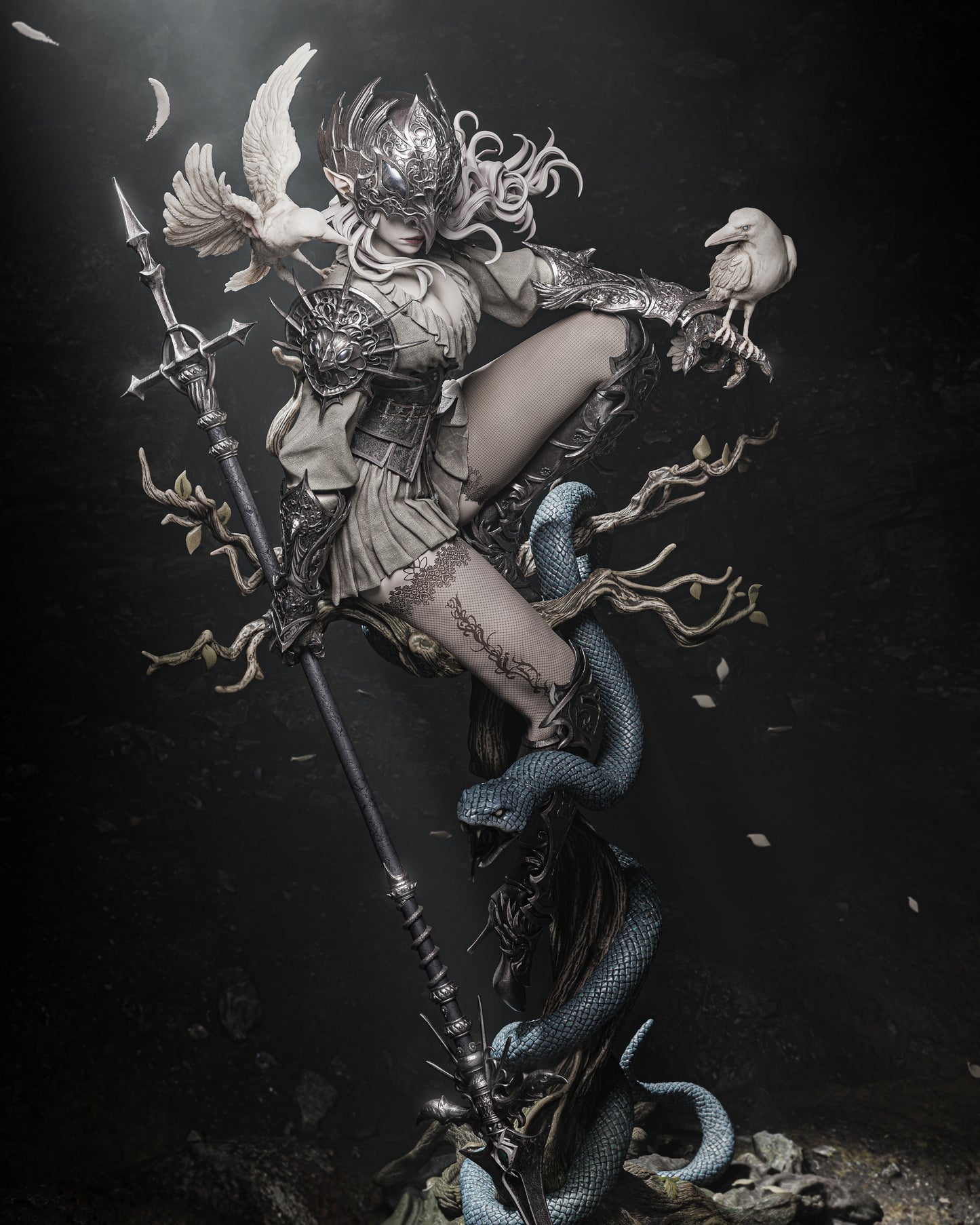 1:12 Lenora Queen of Crows | 3D Printed Resin Garage Kit Figure | CA 3D Studios