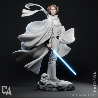 1:12 White Robed Rebel Leader | 3D Printed Resin Garage Kit Figure | CA 3D Studios
