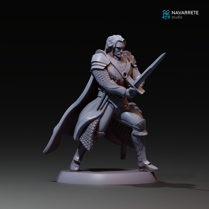 Detailed image of the Army of the King infantry warband miniature by Tattles Told 3D, featuring armored soldiers for tabletop gaming.
