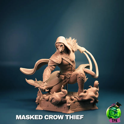 Tattles Told 3D Crow Thief Spy miniature for tabletop gaming, featuring a detailed crow character in a stealthy pose.