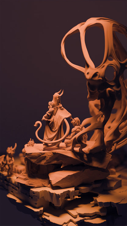 The Infernal Summoning Diorama | Resin Garage Kit Pin Up Figure Statue | Blackthorn Miniatures