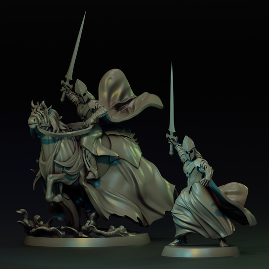 Detailed image of The Knight of the Seas tabletop gaming miniature by Tattles Told 3D, featuring a armored knight figure with a sword and shield.