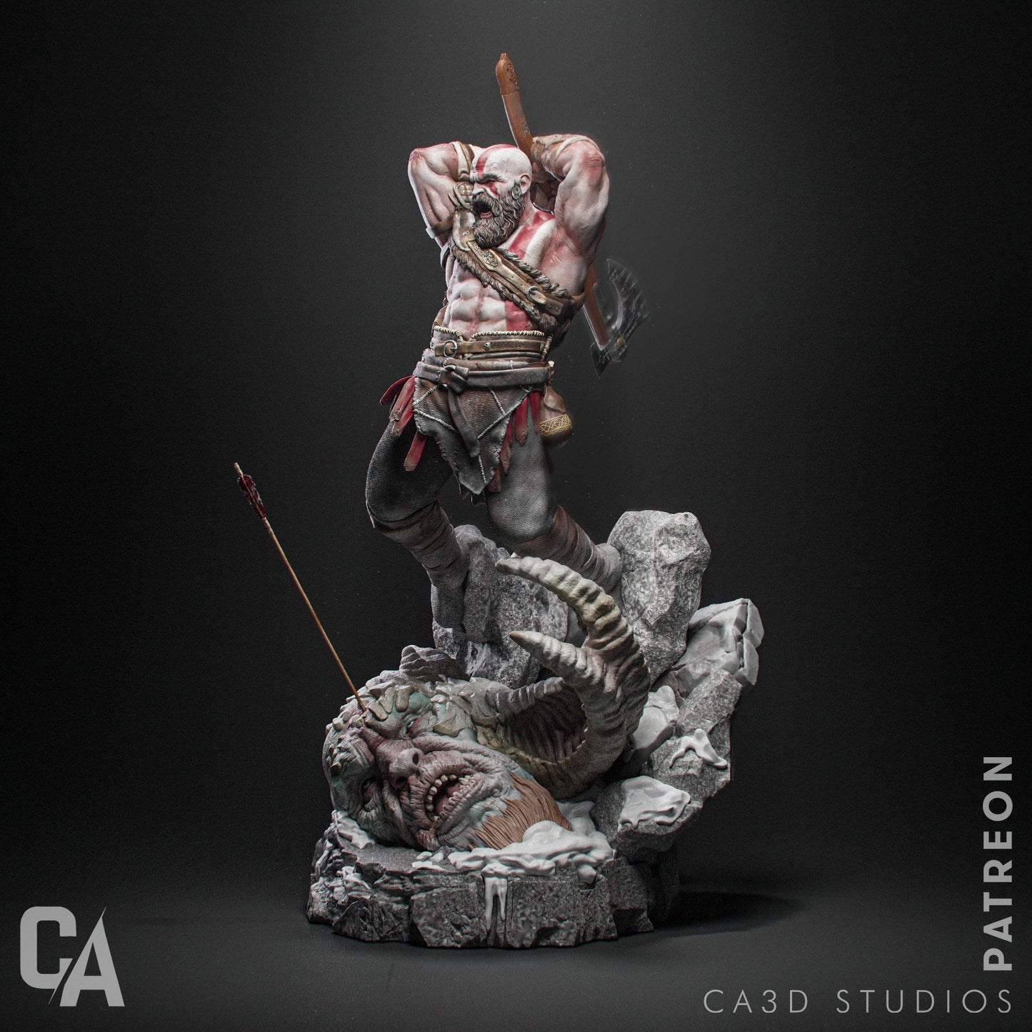 1:12 War God | 3D Printed Resin Garage Kit Figure | CA 3D Studios