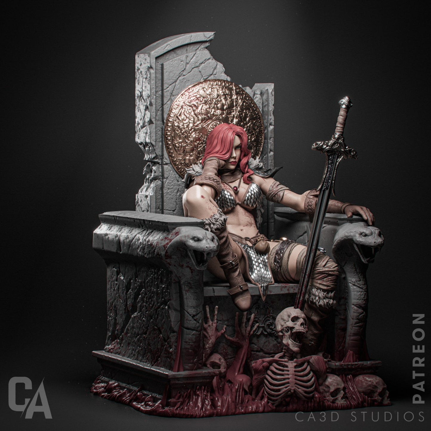 1:12 Barbarian Warlord | 3D Printed Resin Garage Kit Figure | CA 3D Studios