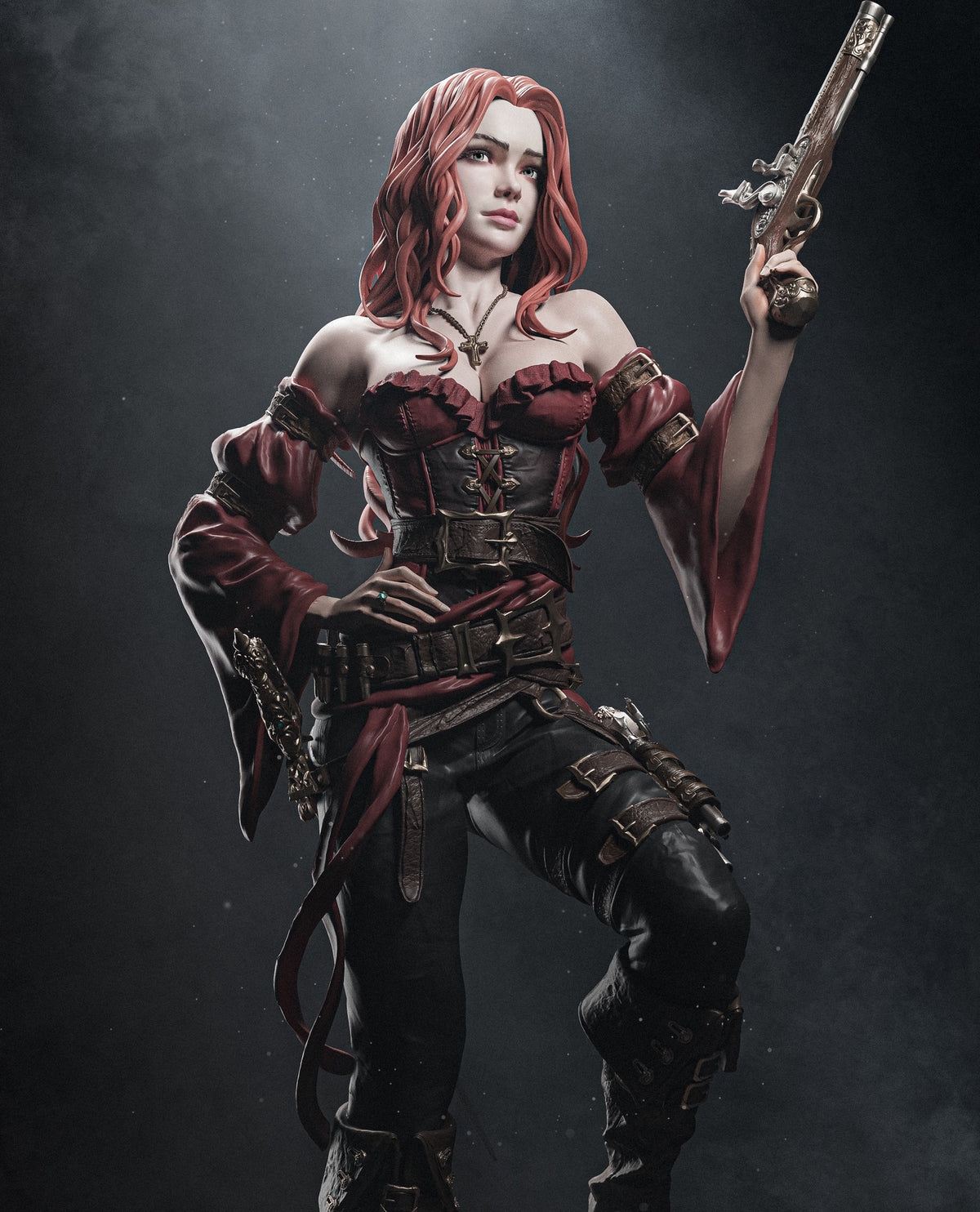 1:12 Pirate Woman | 3D Print Resin Garage Kit Figure | CA 3D Studios